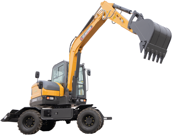 Wheeled excavators: Wheeled excavator on site