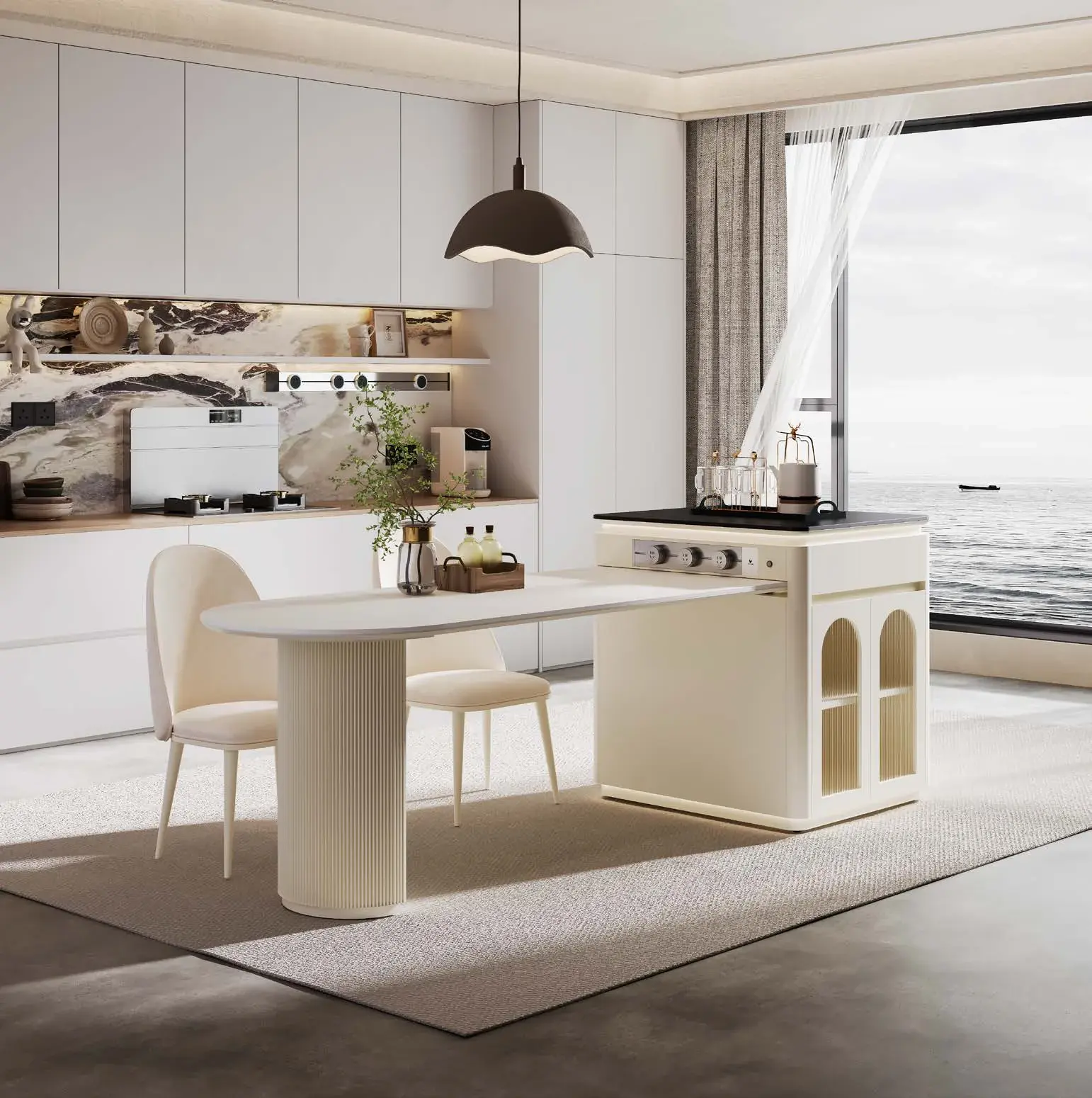 Special-function configurations: Island with integrated appliance