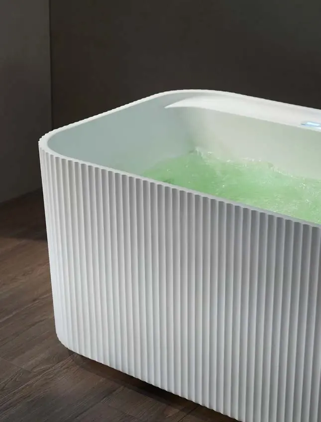 Corner and compact hydrotherapy: Integrated control detail