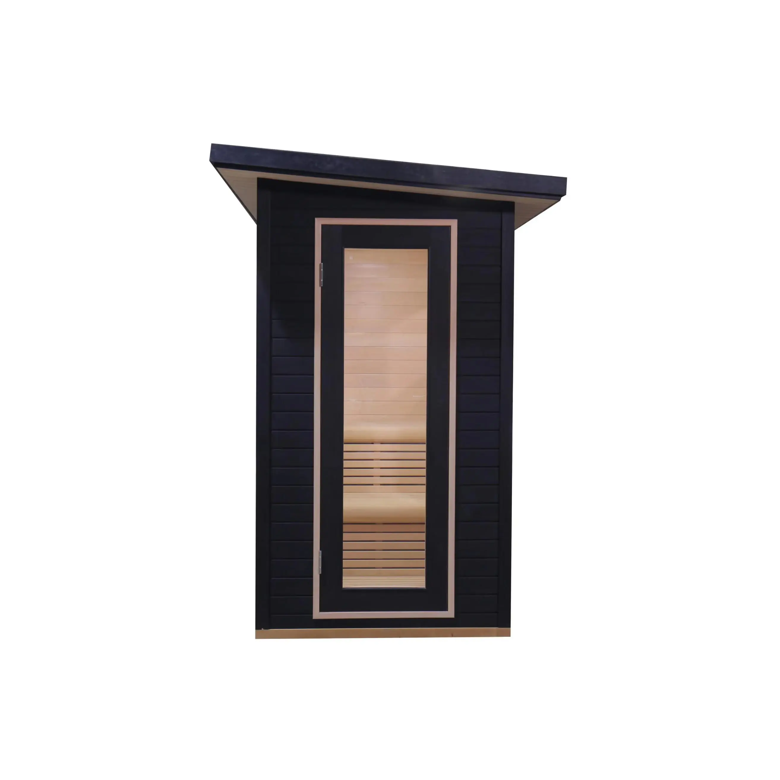 Compact inclined-roof cabins: Compact single-door cabin