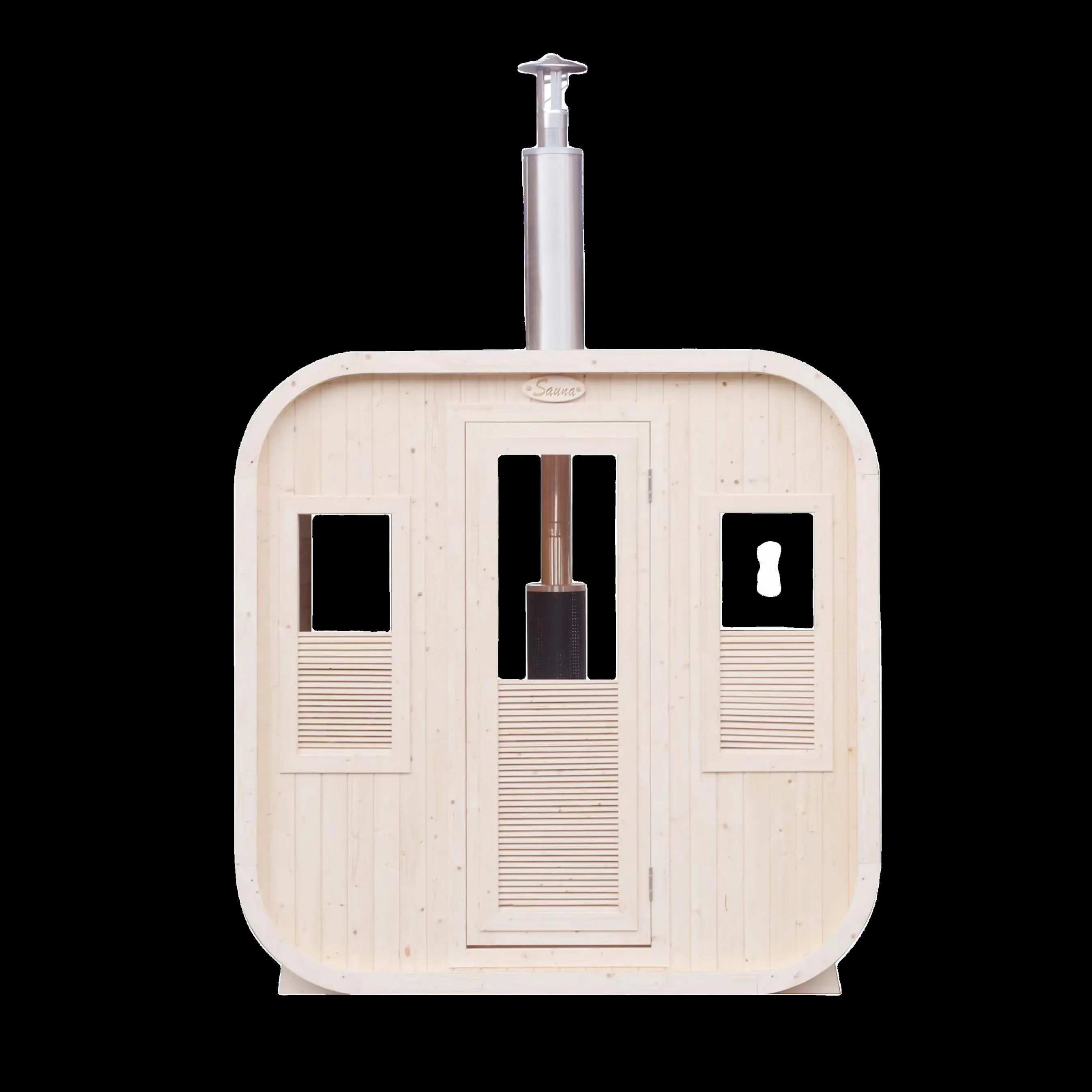 Oval and square-barrel rooms: Square-barrel room with stove
