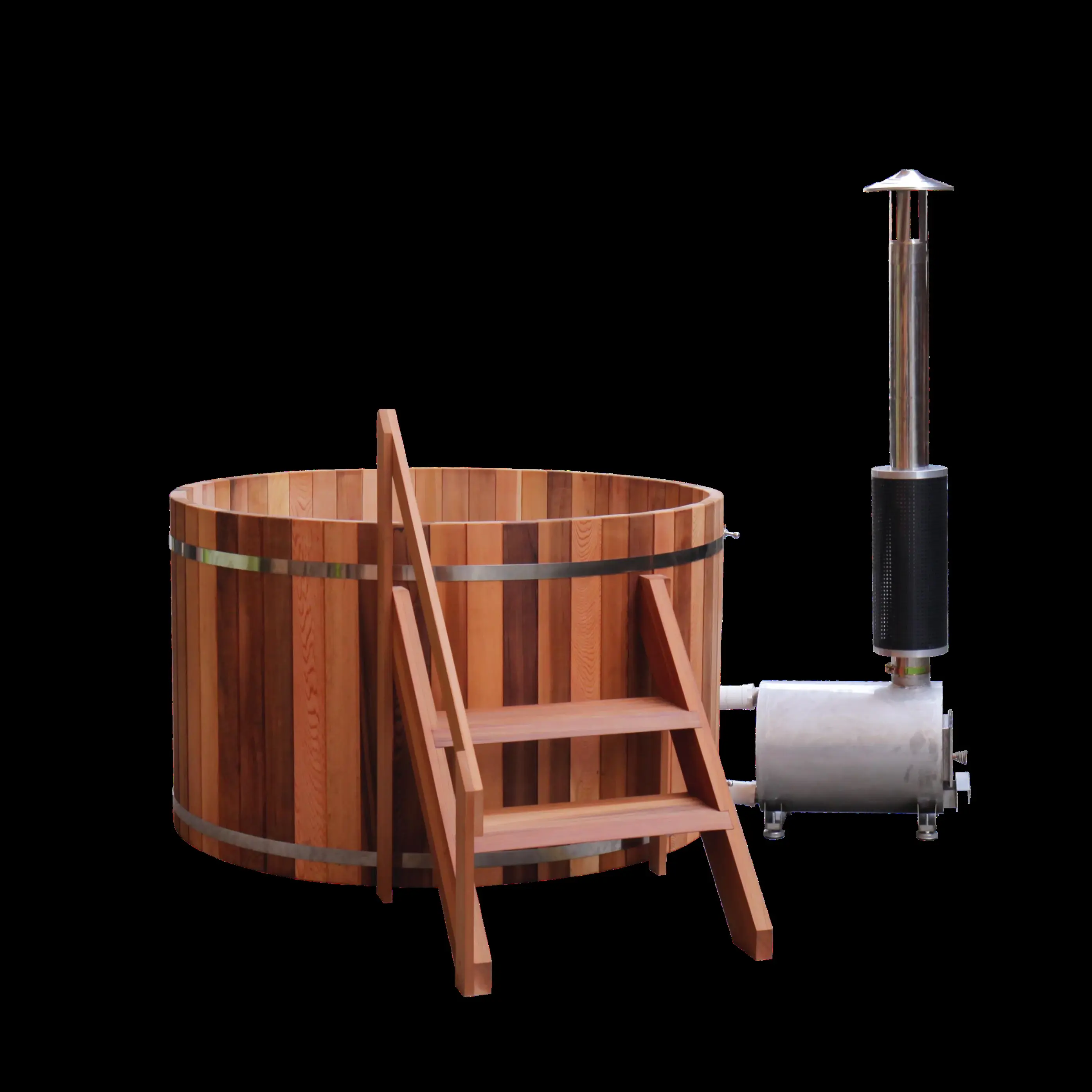 Wood-fired soaking tubs: Natural timber soaking tub