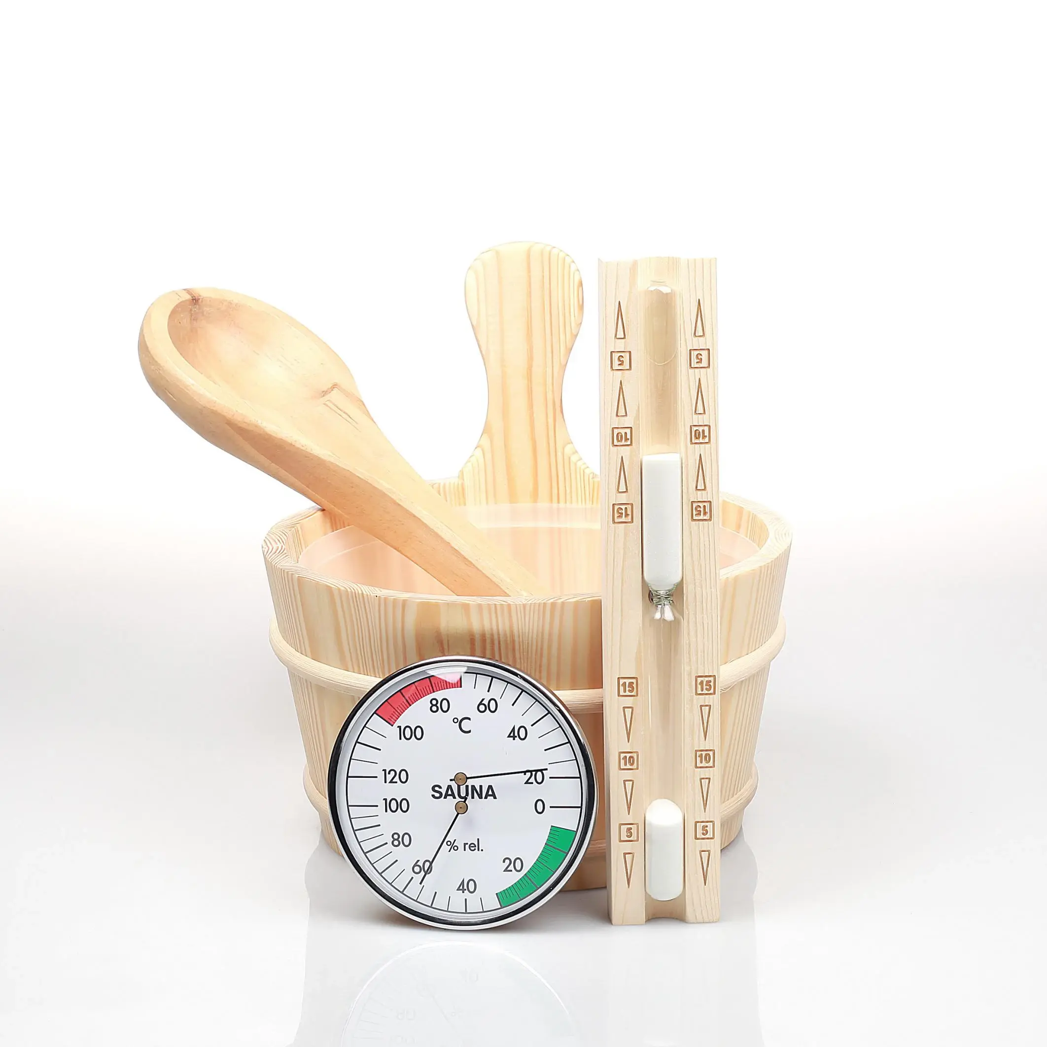 Equipment, interiors and material options: Sauna accessory set