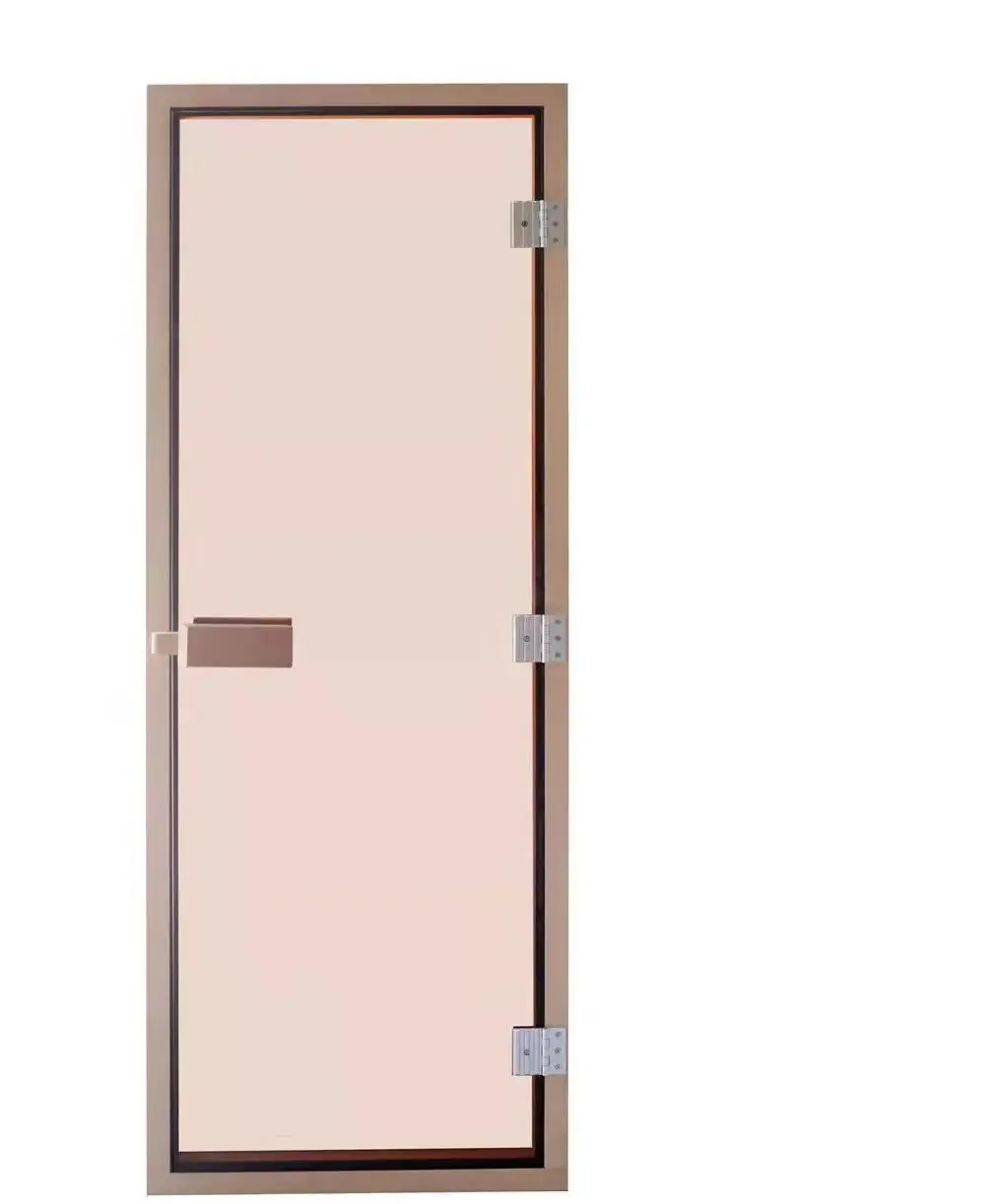 Equipment, interiors and material options: Tempered-glass sauna door