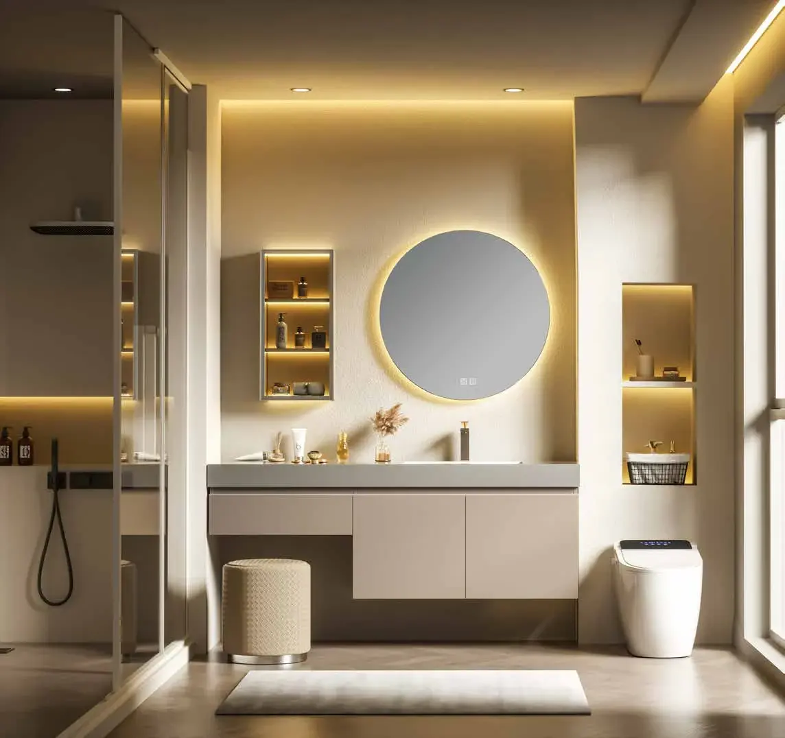 Whole-room bathroom compositions: Warm framed bathroom composition