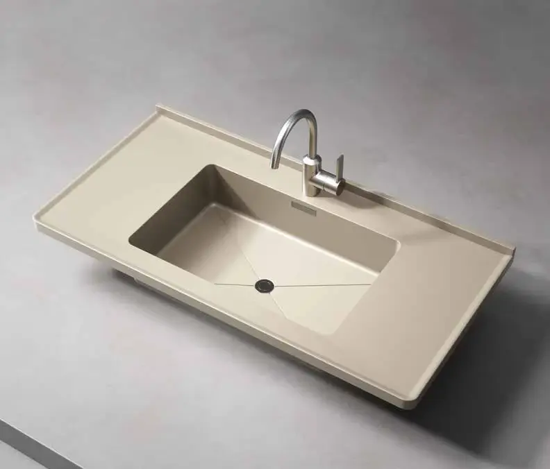 Bathroom basin components: Offset integrated basin